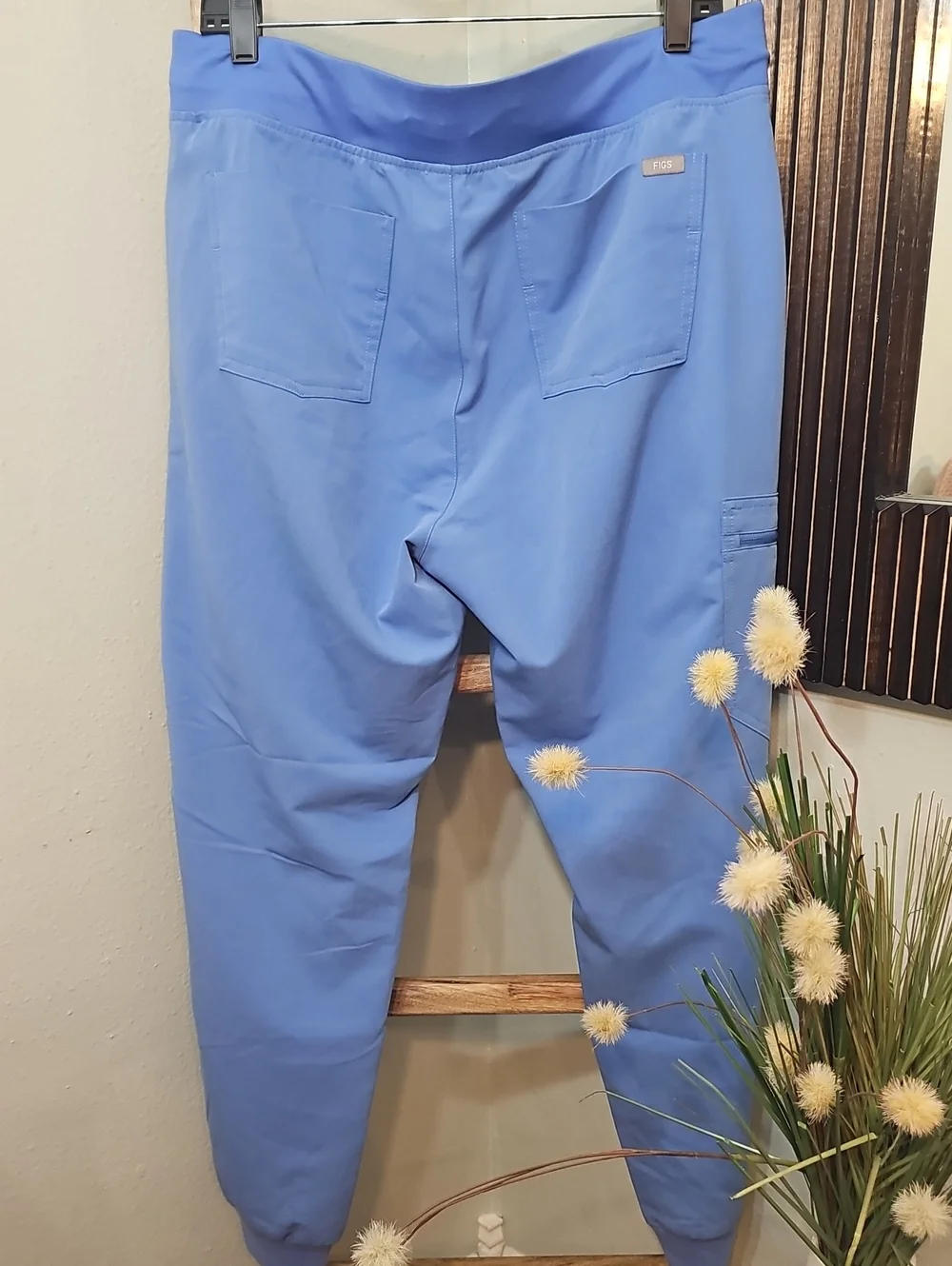 Figs Men's Jogger Pants in Light Blue with Drawstring